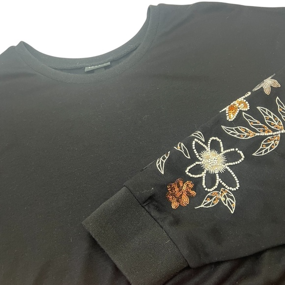 Torrid Ponte‎ Crew Neck Drop Shoulder Floral Sequin Sweatshirt Sz 3X Glam-Boho - Picture 12 of 12